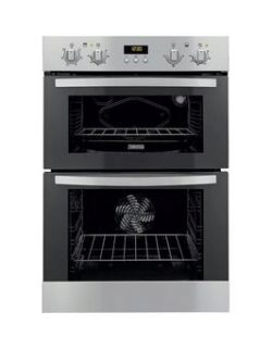 Zanussi Zod35511Dx 60Cm Built-In Double Electric Oven - Stainless Steel